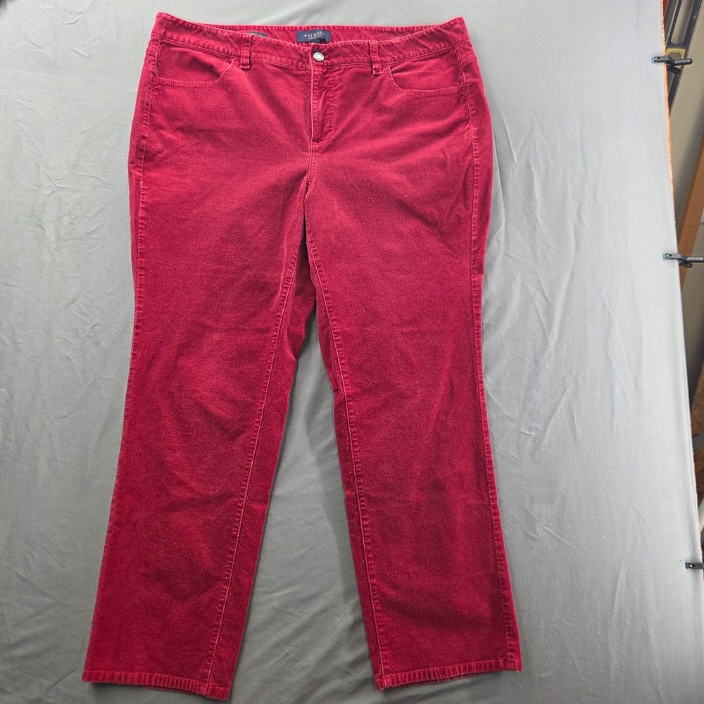 Talbots Women's 18WP Petite Heritage Corduroy Pants Blue Red 2 Pant Lot - Picture 3 of 16